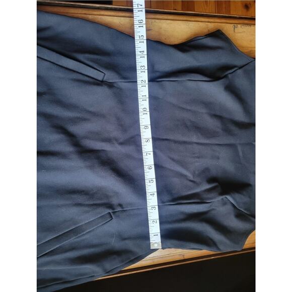 LandsEnd Slveless Ponte SheathDress Sz 12Tall Black Stretch Quiet Luxury Minimal - Picture 6 of 9